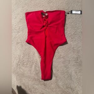 PrettyLittleThing Vibrant Red Swimsuit